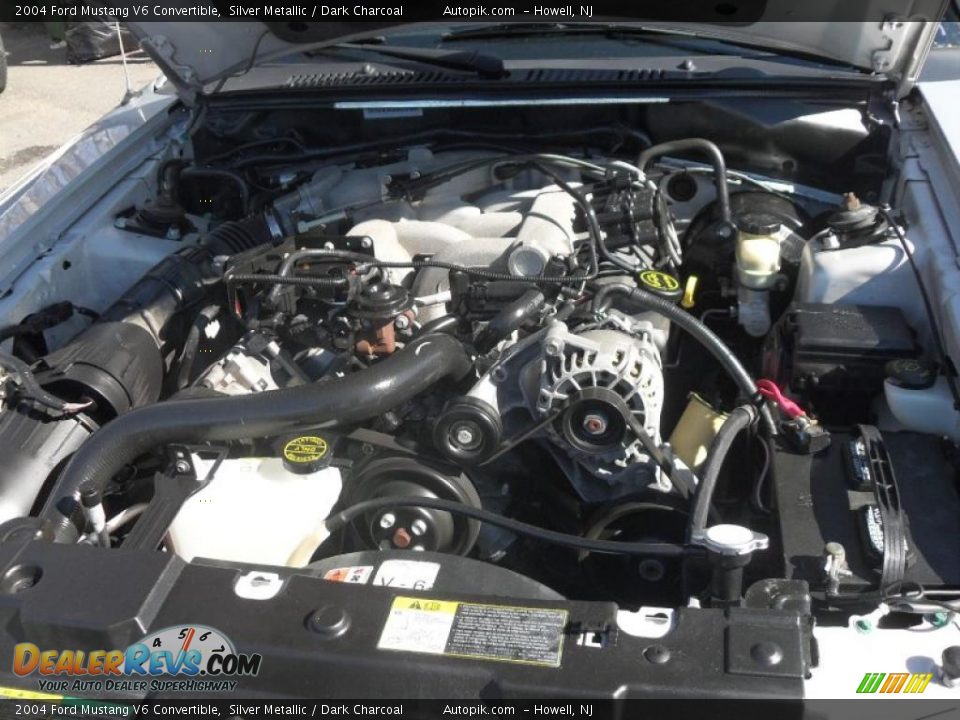 2004 Ford Mustang V6 Convertible Silver Metallic / Dark Charcoal Photo #19