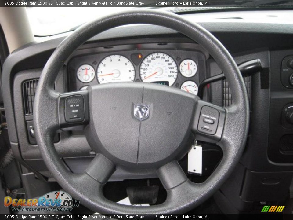 2005 Dodge Ram 1500 SLT Quad Cab Bright Silver Metallic / Dark Slate Gray Photo #28