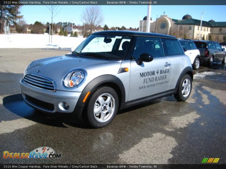 2010 Mini Cooper Hardtop Pure Silver Metallic / Grey/Carbon Black Photo #1
