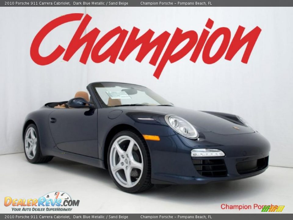 2010 Porsche 911 Carrera Cabriolet Dark Blue Metallic / Sand Beige Photo #1