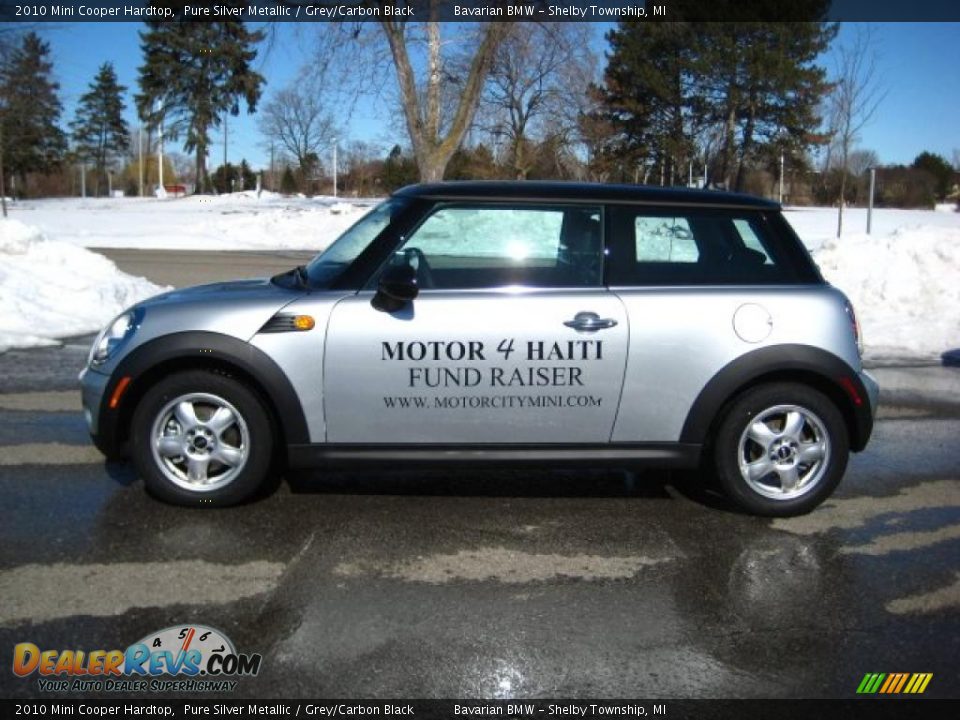 2010 Mini Cooper Hardtop Pure Silver Metallic / Grey/Carbon Black Photo #2