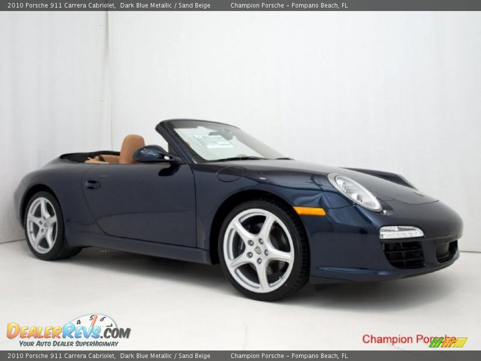 2010 Porsche 911 Carrera Cabriolet Dark Blue Metallic / Sand Beige Photo #2
