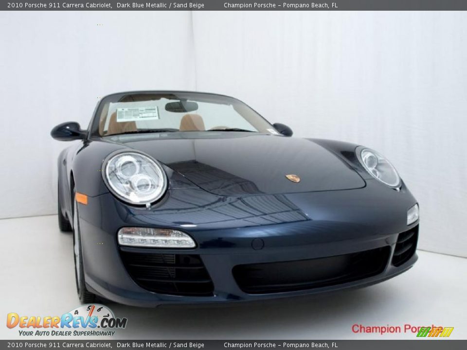 2010 Porsche 911 Carrera Cabriolet Dark Blue Metallic / Sand Beige Photo #4