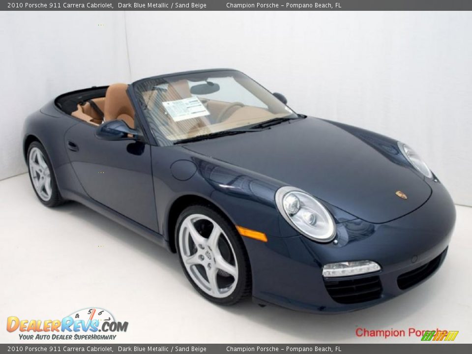 2010 Porsche 911 Carrera Cabriolet Dark Blue Metallic / Sand Beige Photo #5