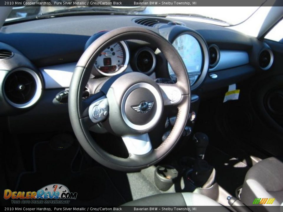 2010 Mini Cooper Hardtop Pure Silver Metallic / Grey/Carbon Black Photo #9