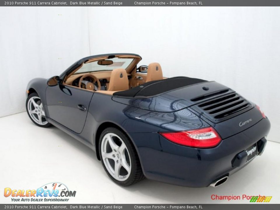 2010 Porsche 911 Carrera Cabriolet Dark Blue Metallic / Sand Beige Photo #9