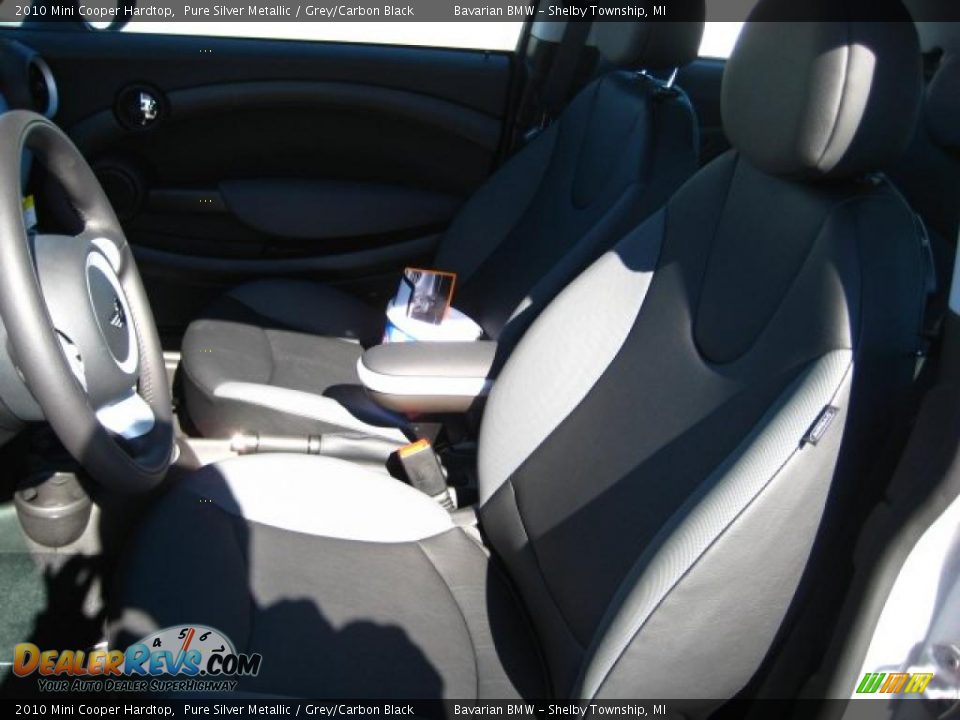 2010 Mini Cooper Hardtop Pure Silver Metallic / Grey/Carbon Black Photo #10
