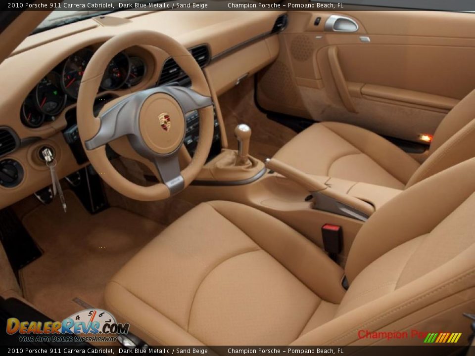 2010 Porsche 911 Carrera Cabriolet Dark Blue Metallic / Sand Beige Photo #10