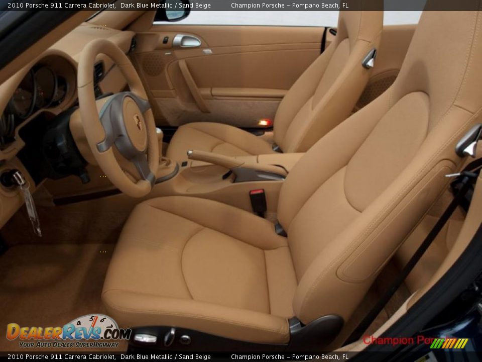 2010 Porsche 911 Carrera Cabriolet Dark Blue Metallic / Sand Beige Photo #12