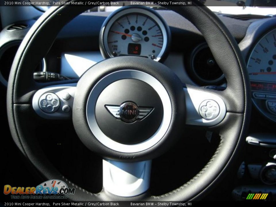 2010 Mini Cooper Hardtop Pure Silver Metallic / Grey/Carbon Black Photo #15
