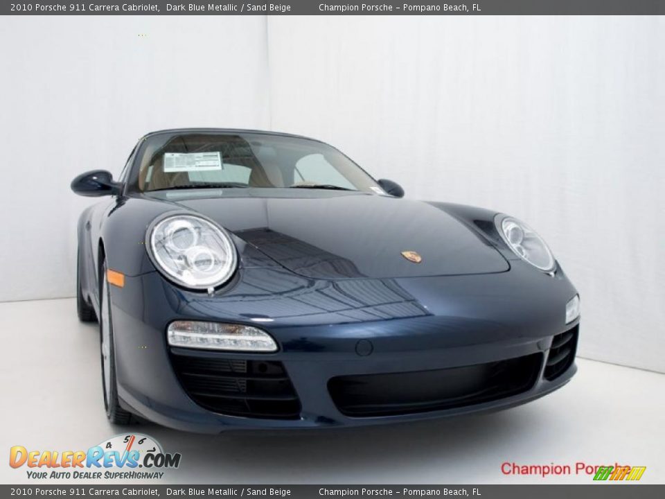 2010 Porsche 911 Carrera Cabriolet Dark Blue Metallic / Sand Beige Photo #20