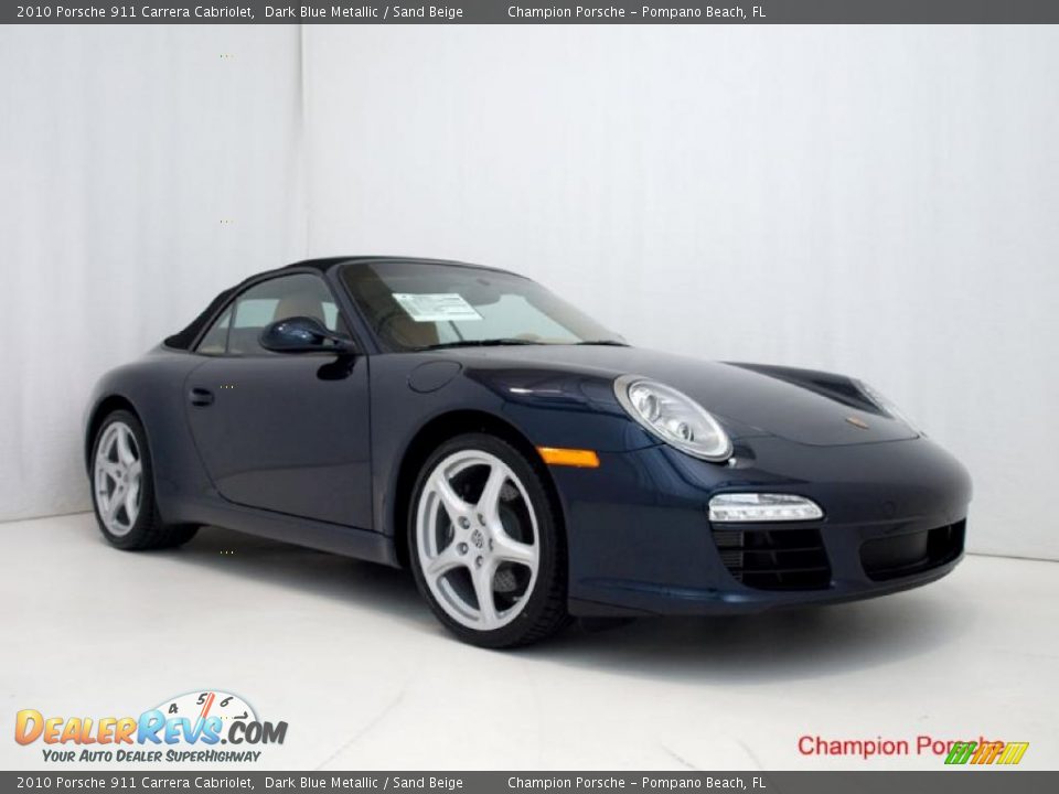 2010 Porsche 911 Carrera Cabriolet Dark Blue Metallic / Sand Beige Photo #22