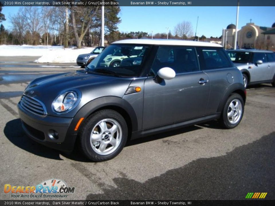 2010 Mini Cooper Hardtop Dark Silver Metallic / Grey/Carbon Black Photo #1