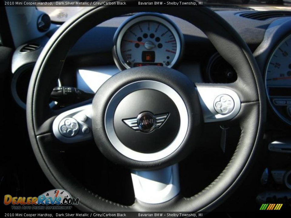 2010 Mini Cooper Hardtop Dark Silver Metallic / Grey/Carbon Black Photo #16