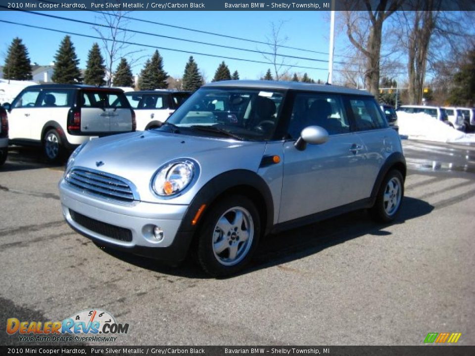 2010 Mini Cooper Hardtop Pure Silver Metallic / Grey/Carbon Black Photo #1