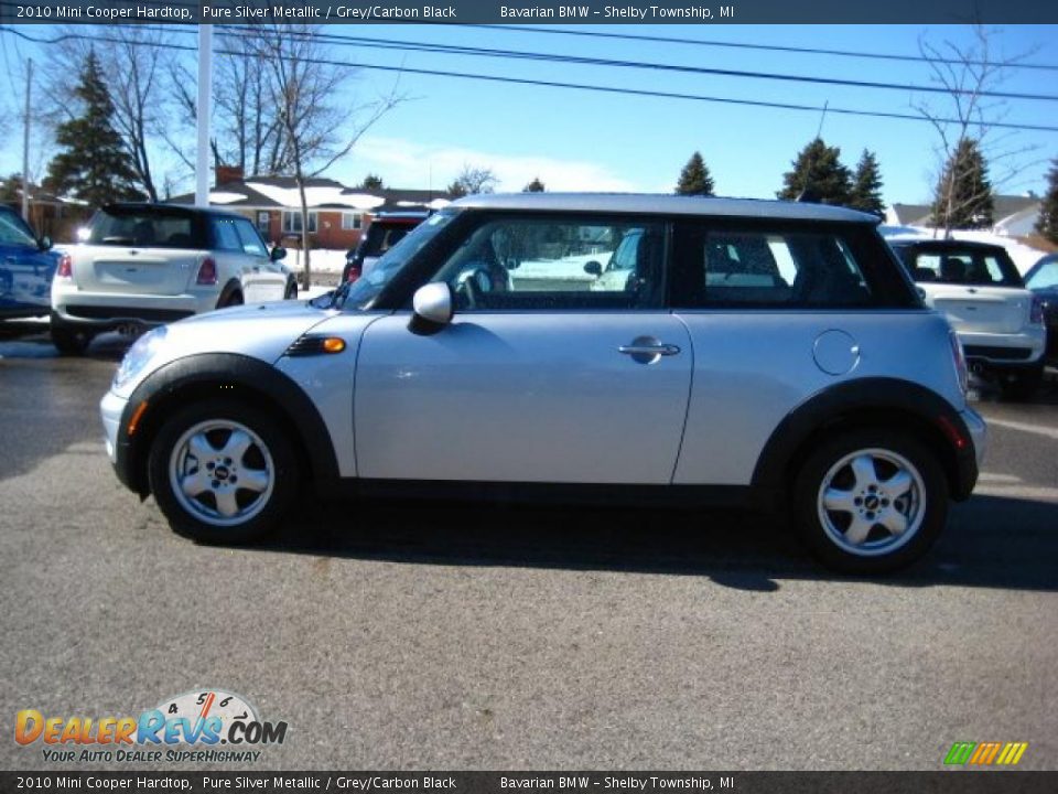 2010 Mini Cooper Hardtop Pure Silver Metallic / Grey/Carbon Black Photo #2