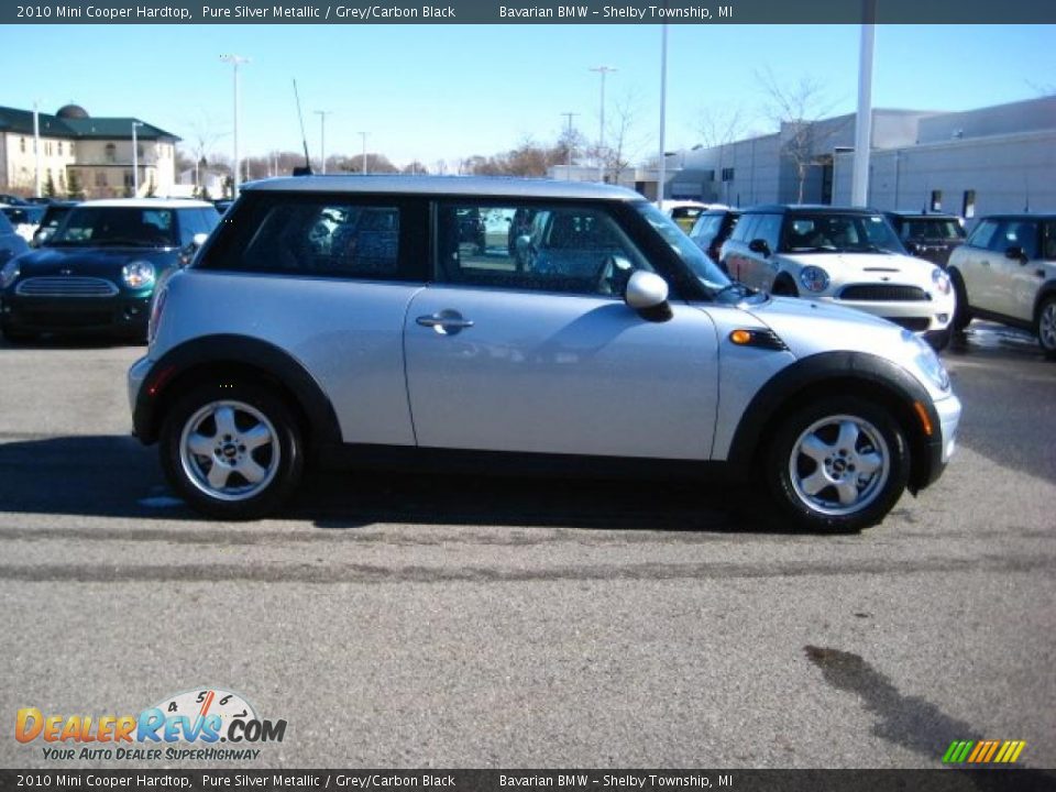 2010 Mini Cooper Hardtop Pure Silver Metallic / Grey/Carbon Black Photo #6