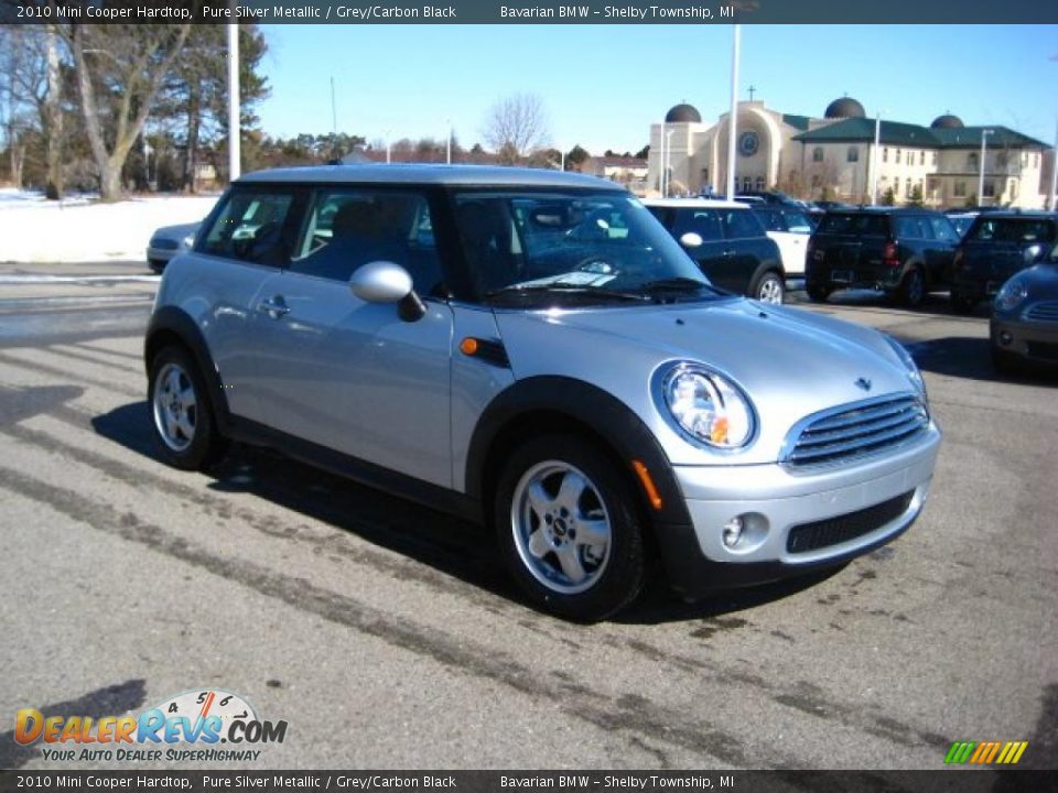 2010 Mini Cooper Hardtop Pure Silver Metallic / Grey/Carbon Black Photo #7