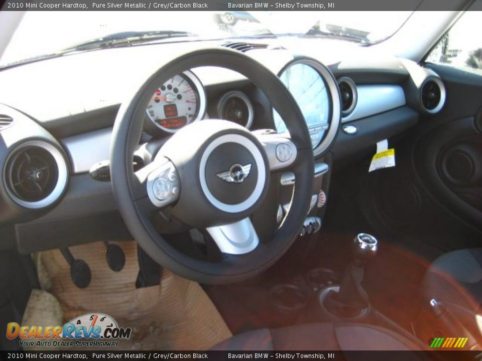 2010 Mini Cooper Hardtop Pure Silver Metallic / Grey/Carbon Black Photo #9