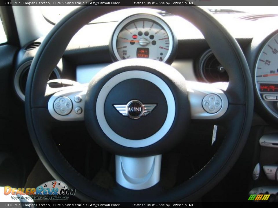 2010 Mini Cooper Hardtop Pure Silver Metallic / Grey/Carbon Black Photo #15