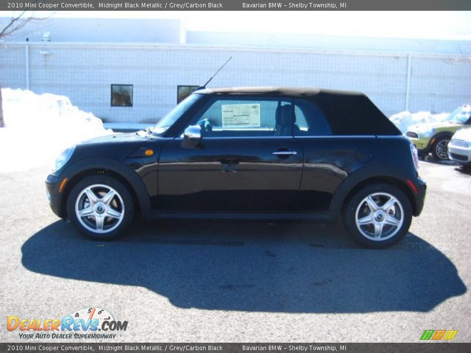 2010 Mini Cooper Convertible Midnight Black Metallic / Grey/Carbon Black Photo #2