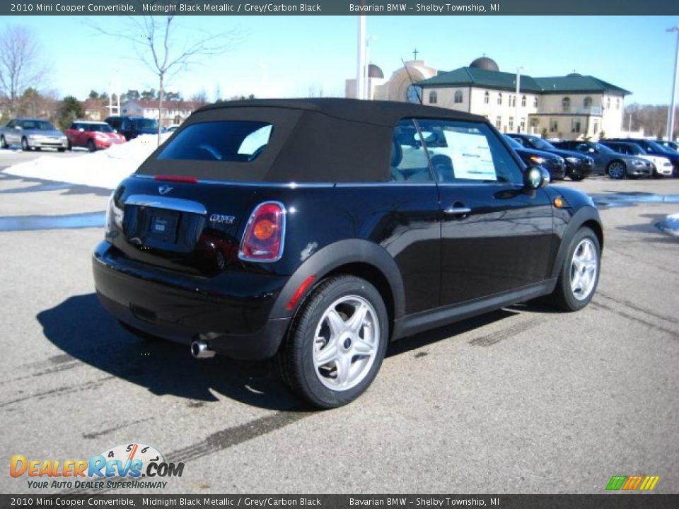 2010 Mini Cooper Convertible Midnight Black Metallic / Grey/Carbon Black Photo #5