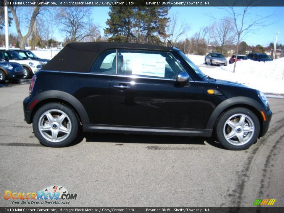 2010 Mini Cooper Convertible Midnight Black Metallic / Grey/Carbon Black Photo #6