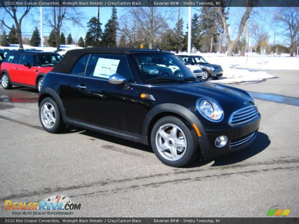 2010 Mini Cooper Convertible Midnight Black Metallic / Grey/Carbon Black Photo #7