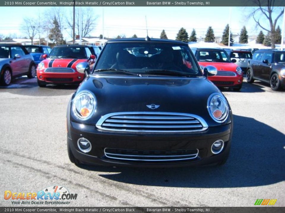 2010 Mini Cooper Convertible Midnight Black Metallic / Grey/Carbon Black Photo #8