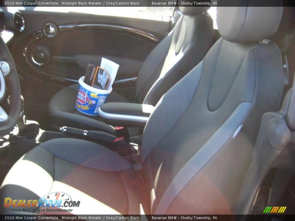 2010 Mini Cooper Convertible Midnight Black Metallic / Grey/Carbon Black Photo #10