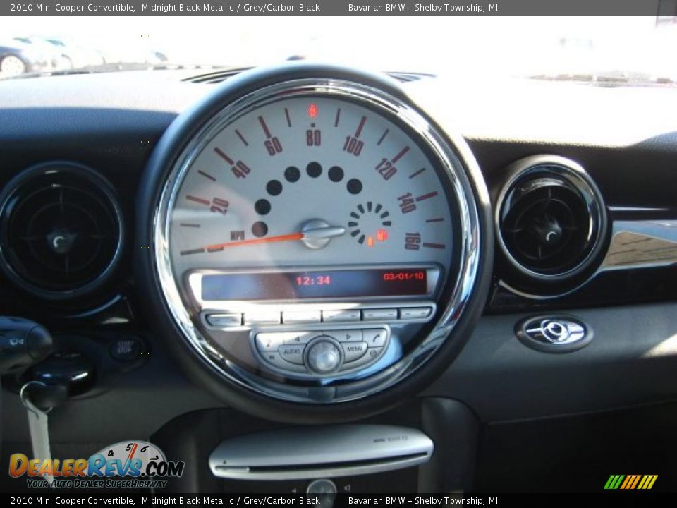 2010 Mini Cooper Convertible Midnight Black Metallic / Grey/Carbon Black Photo #13