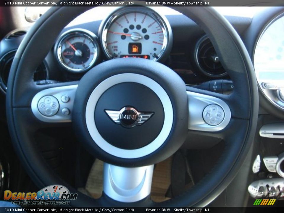 2010 Mini Cooper Convertible Midnight Black Metallic / Grey/Carbon Black Photo #15