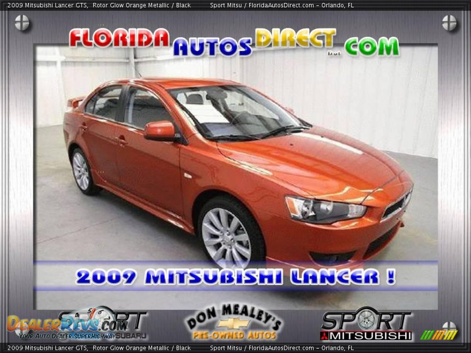 2009 Mitsubishi Lancer GTS Rotor Glow Orange Metallic / Black Photo #1