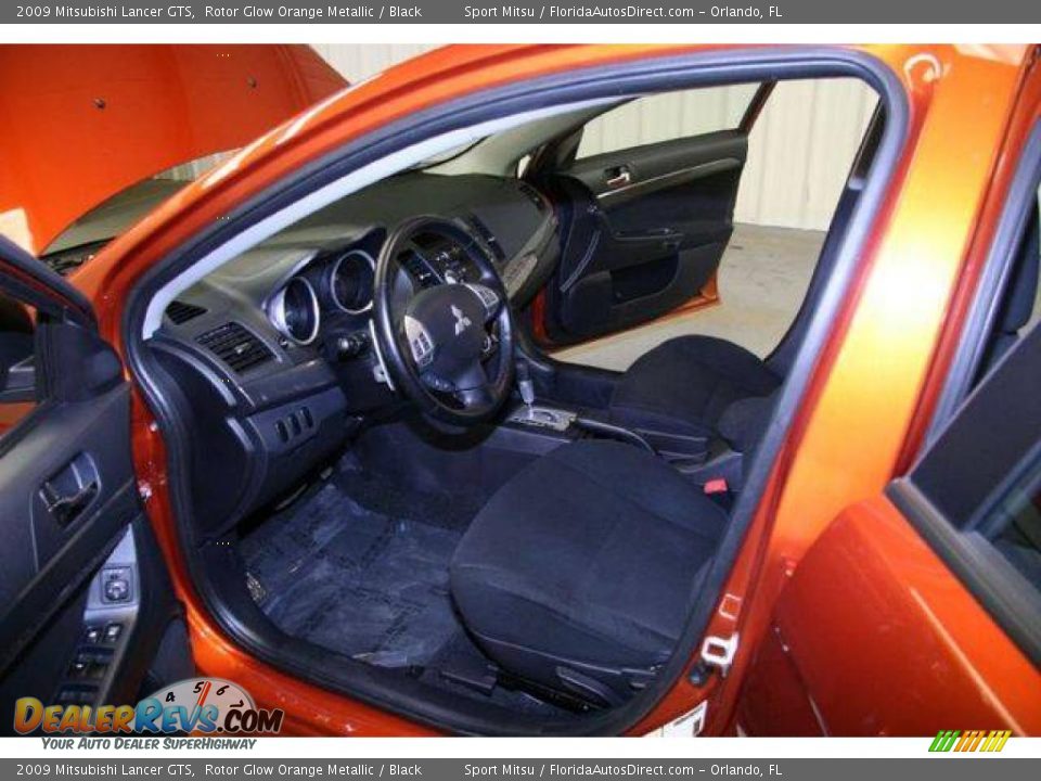 2009 Mitsubishi Lancer GTS Rotor Glow Orange Metallic / Black Photo #7