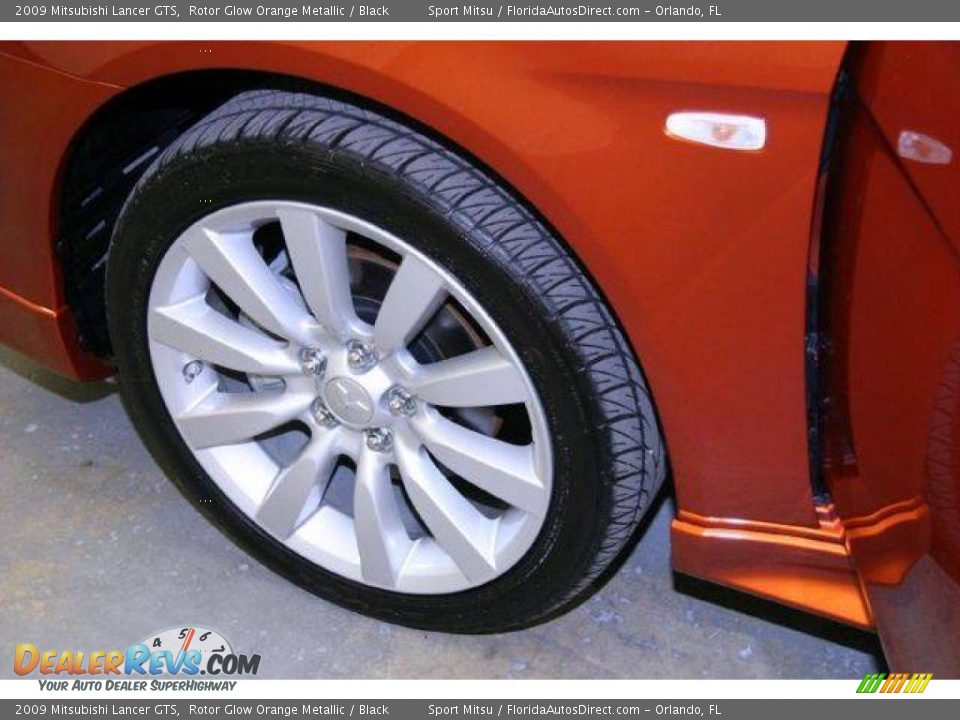 2009 Mitsubishi Lancer GTS Rotor Glow Orange Metallic / Black Photo #21
