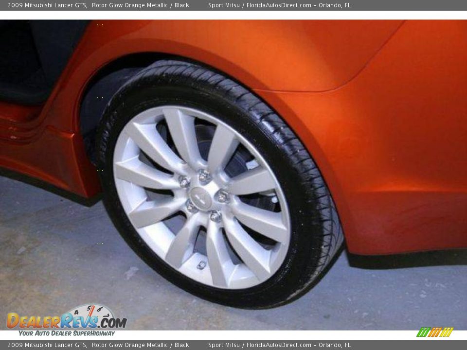 2009 Mitsubishi Lancer GTS Rotor Glow Orange Metallic / Black Photo #22