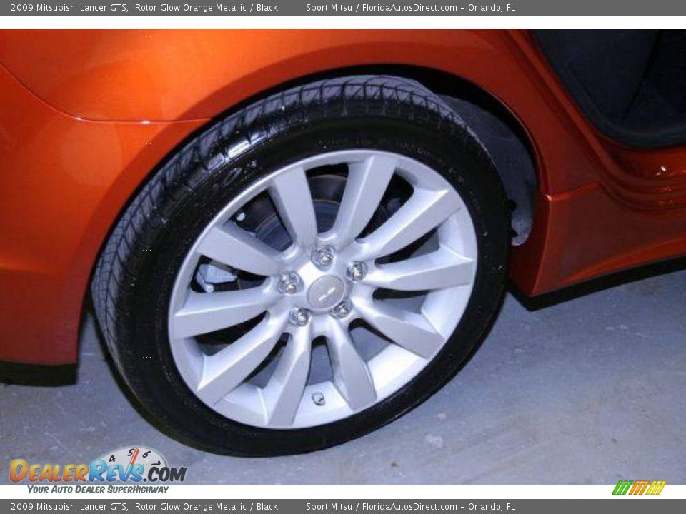 2009 Mitsubishi Lancer GTS Rotor Glow Orange Metallic / Black Photo #24