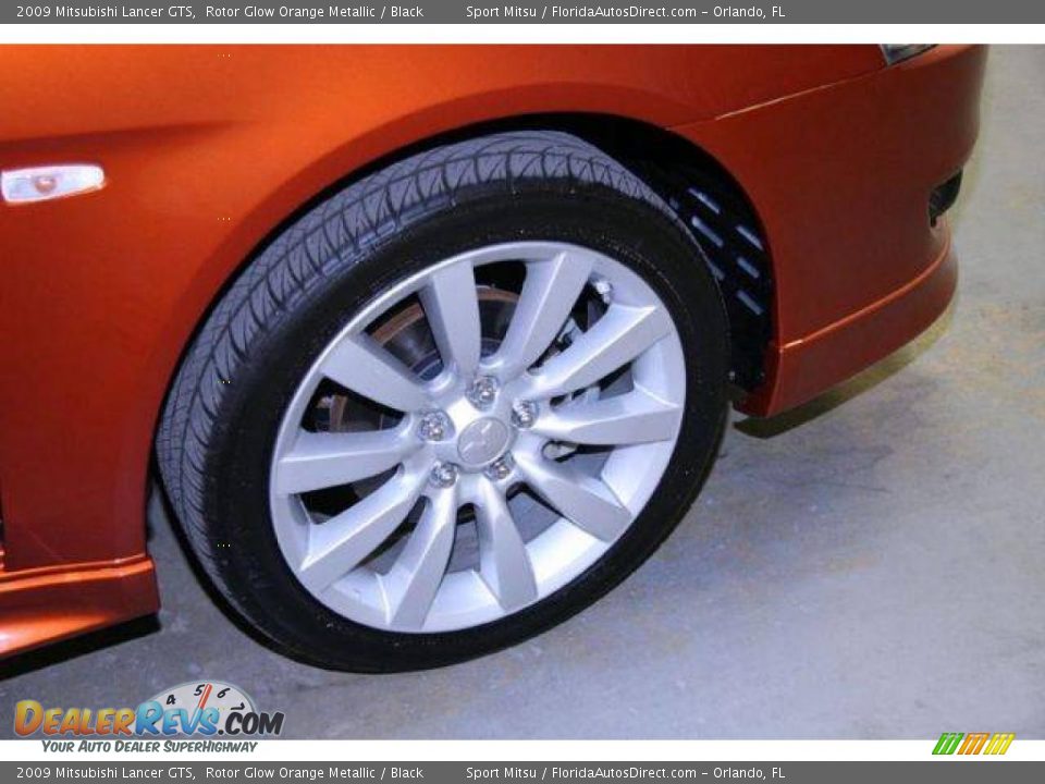 2009 Mitsubishi Lancer GTS Rotor Glow Orange Metallic / Black Photo #25