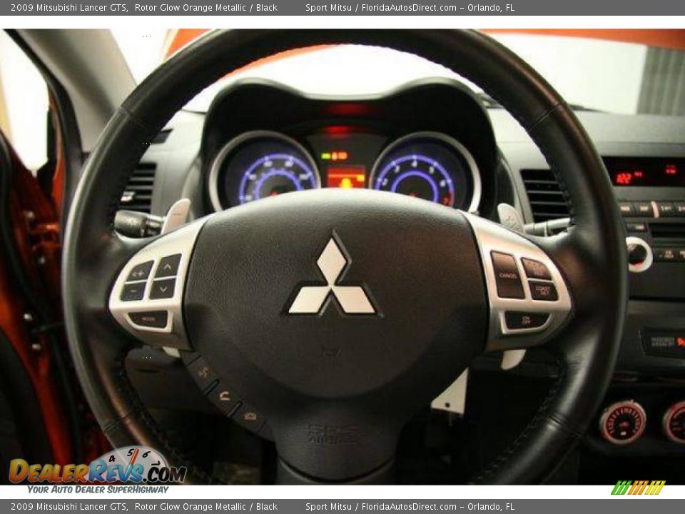 2009 Mitsubishi Lancer GTS Rotor Glow Orange Metallic / Black Photo #31