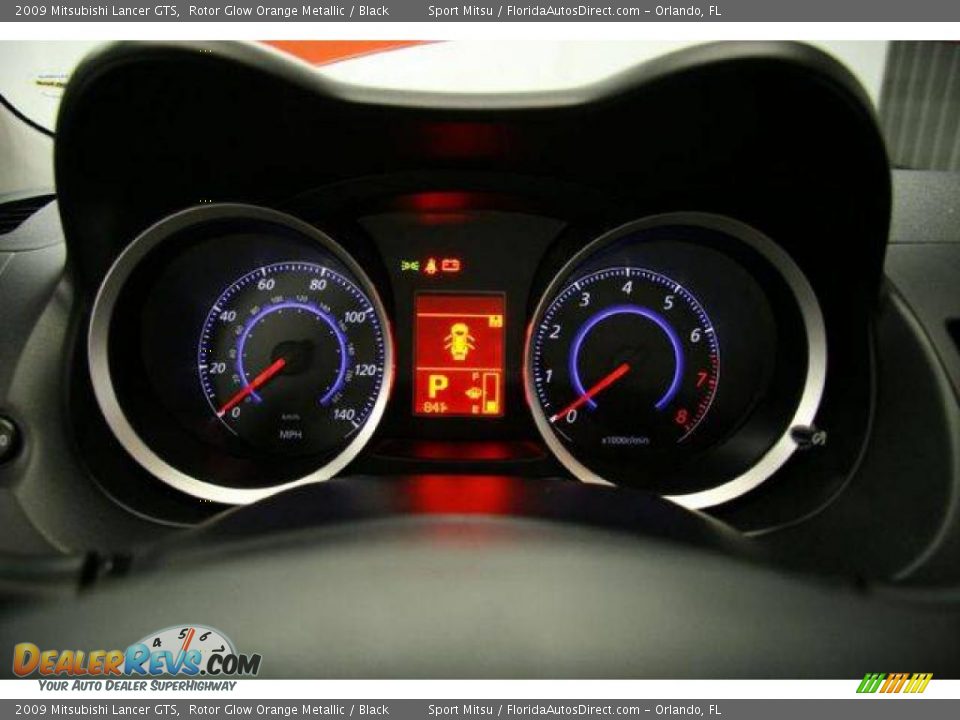 2009 Mitsubishi Lancer GTS Rotor Glow Orange Metallic / Black Photo #32