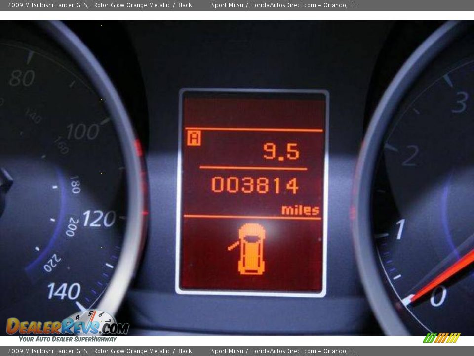 2009 Mitsubishi Lancer GTS Rotor Glow Orange Metallic / Black Photo #33
