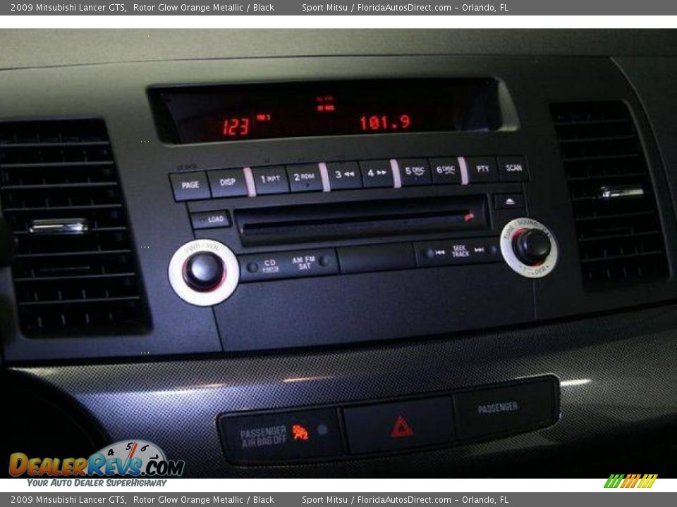 2009 Mitsubishi Lancer GTS Rotor Glow Orange Metallic / Black Photo #34