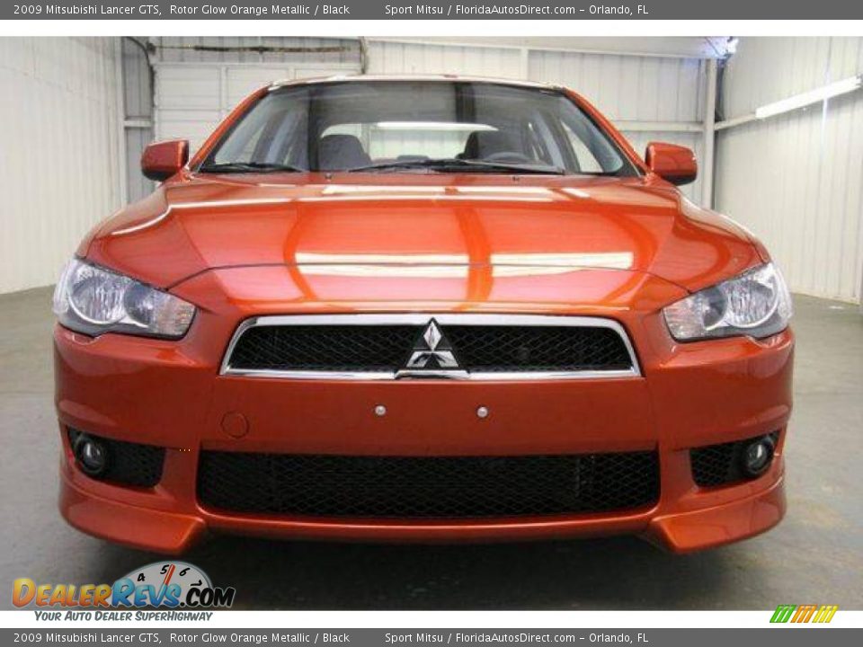 2009 Mitsubishi Lancer GTS Rotor Glow Orange Metallic / Black Photo #35