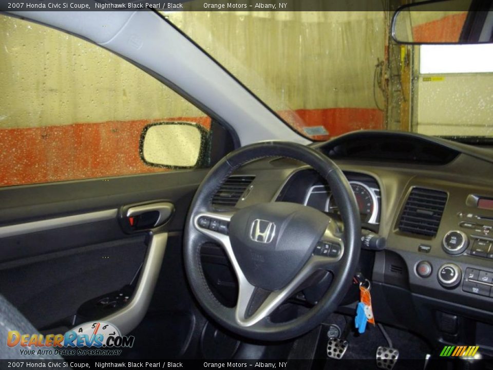 2007 Honda Civic Si Coupe Nighthawk Black Pearl / Black Photo #13