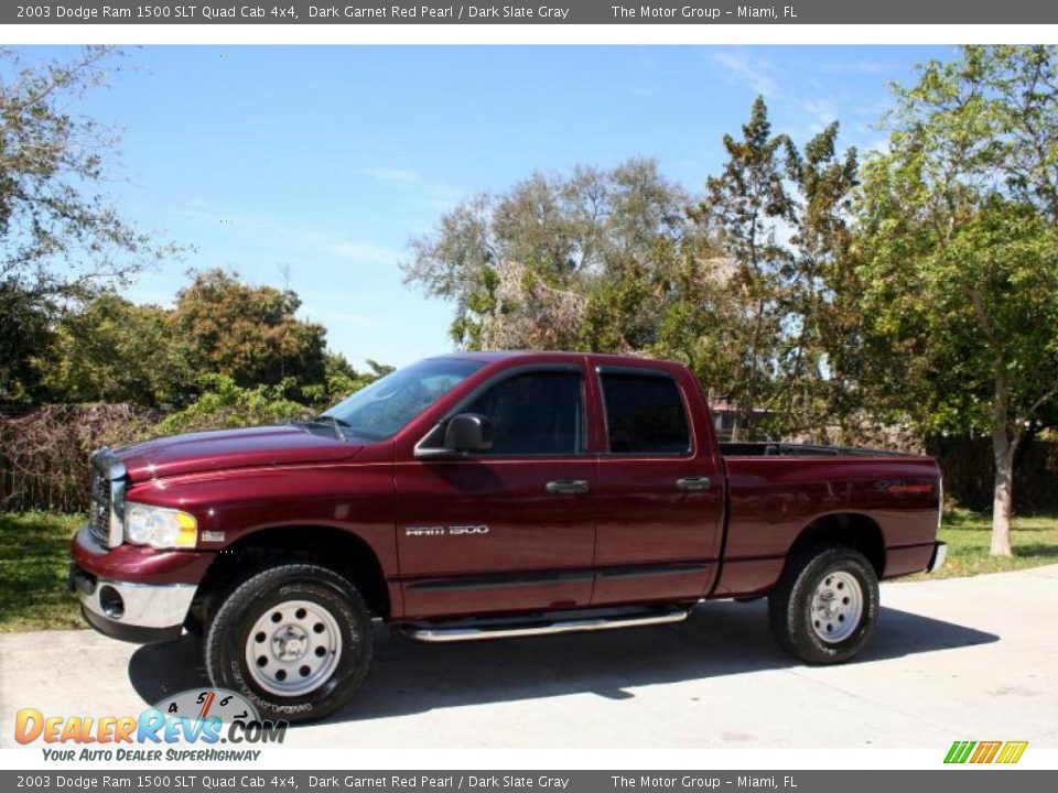 2003 Dodge Ram 1500 SLT Quad Cab 4x4 Dark Garnet Red Pearl / Dark Slate Gray Photo #3