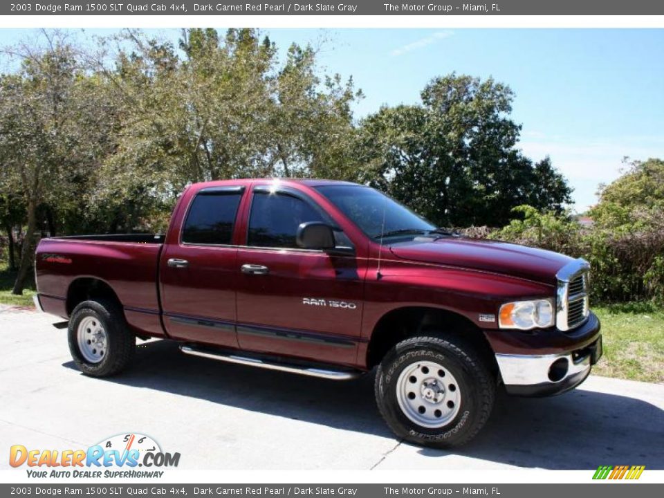 2003 Dodge Ram 1500 SLT Quad Cab 4x4 Dark Garnet Red Pearl / Dark Slate Gray Photo #14