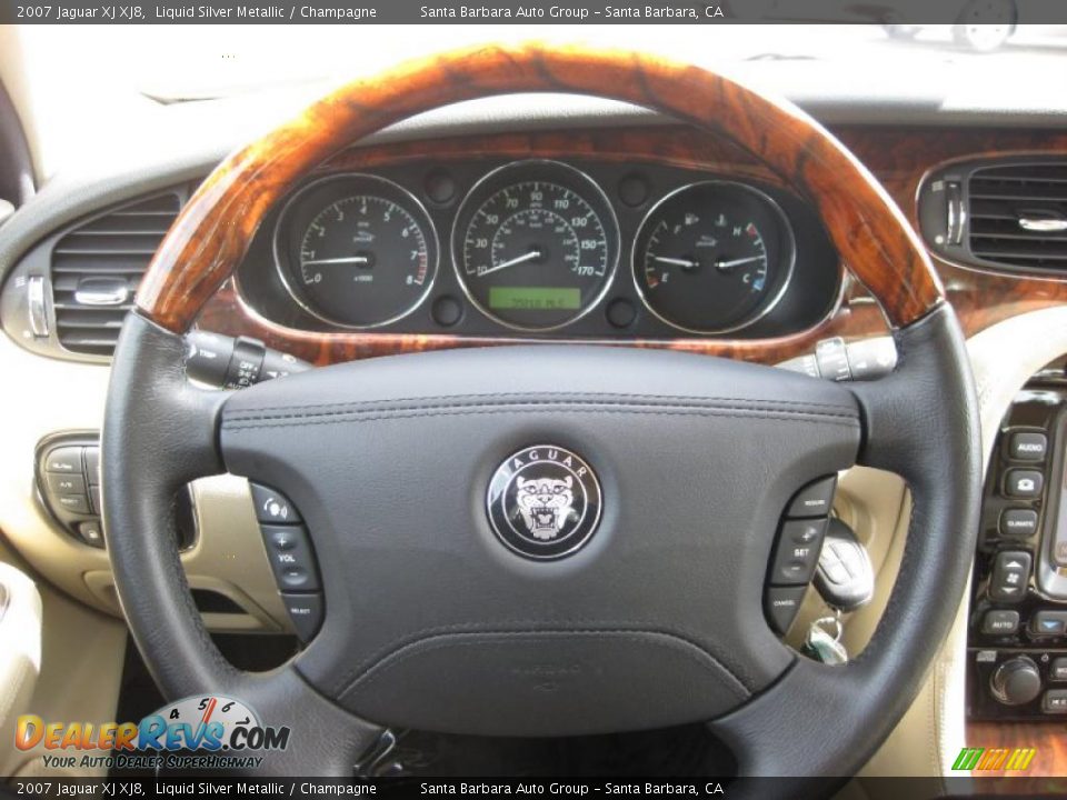 2007 Jaguar XJ XJ8 Liquid Silver Metallic / Champagne Photo #12