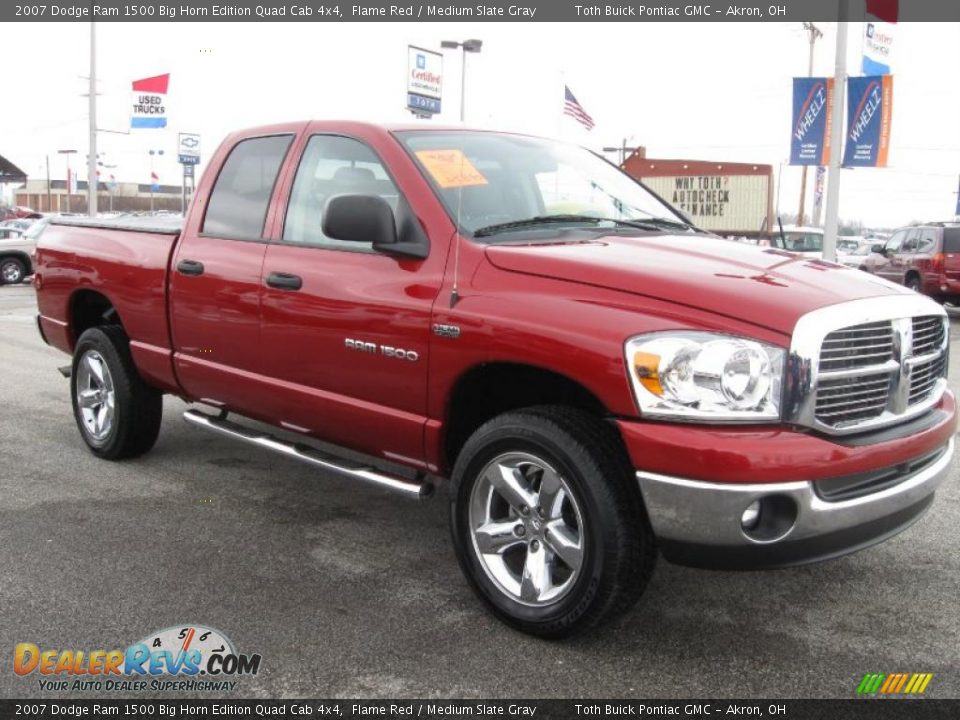 2007 Dodge Ram 1500 Big Horn Edition Quad Cab 4x4 Flame Red / Medium Slate Gray Photo #1