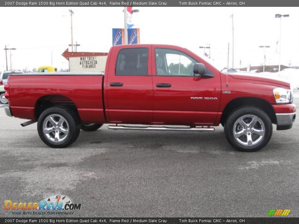 2007 Dodge Ram 1500 Big Horn Edition Quad Cab 4x4 Flame Red / Medium Slate Gray Photo #2