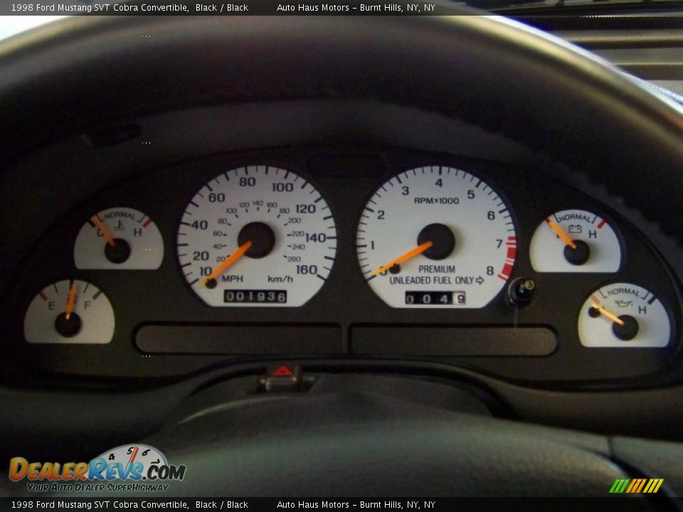 1998 Ford Mustang SVT Cobra Convertible Black / Black Photo #20